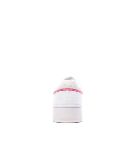 Baskets blanches/roses femme adidas hoops 3.0 bold