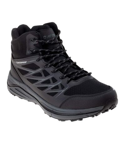 Mens Hewila Waterproof Mid Cut Walking Shoes Black Hi-Tec