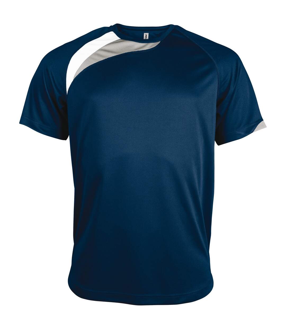 Kariban Proact Mens Short Sleeve Crew Neck Sports T-Shirt (Navy/ White/ Storm Grey) - UTRW4243-1
