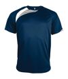 Kariban Proact Mens Short Sleeve Crew Neck Sports T-Shirt (Navy/ White/ Storm Grey) - UTRW4243