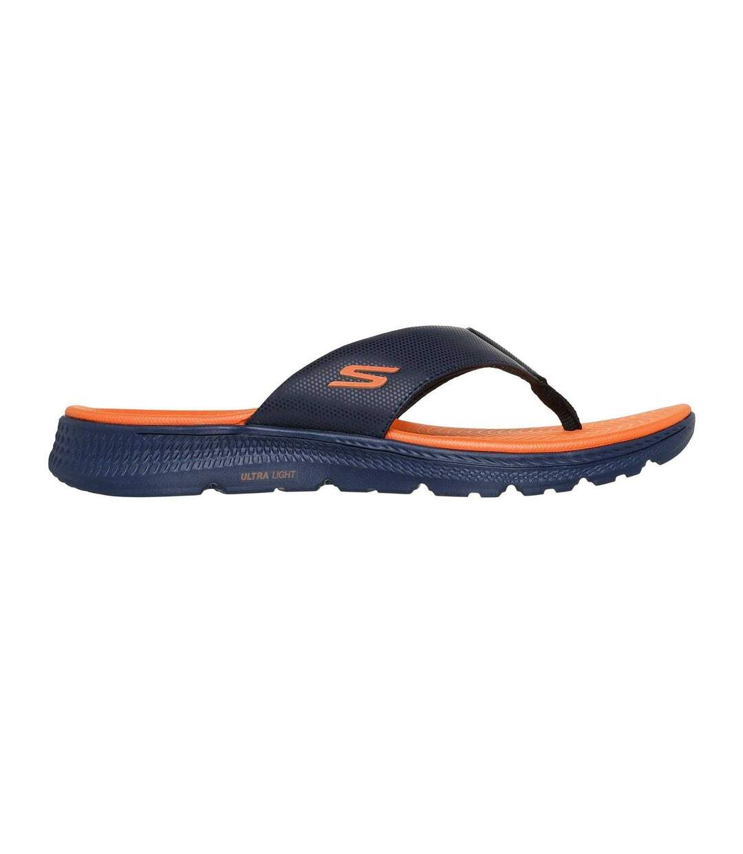Mens Go Consistent Rubber Flip Flops Navy Orange Skechers-1