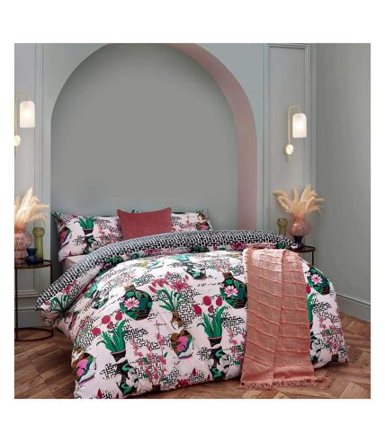 Ishiko floral duvet cover set white Furn