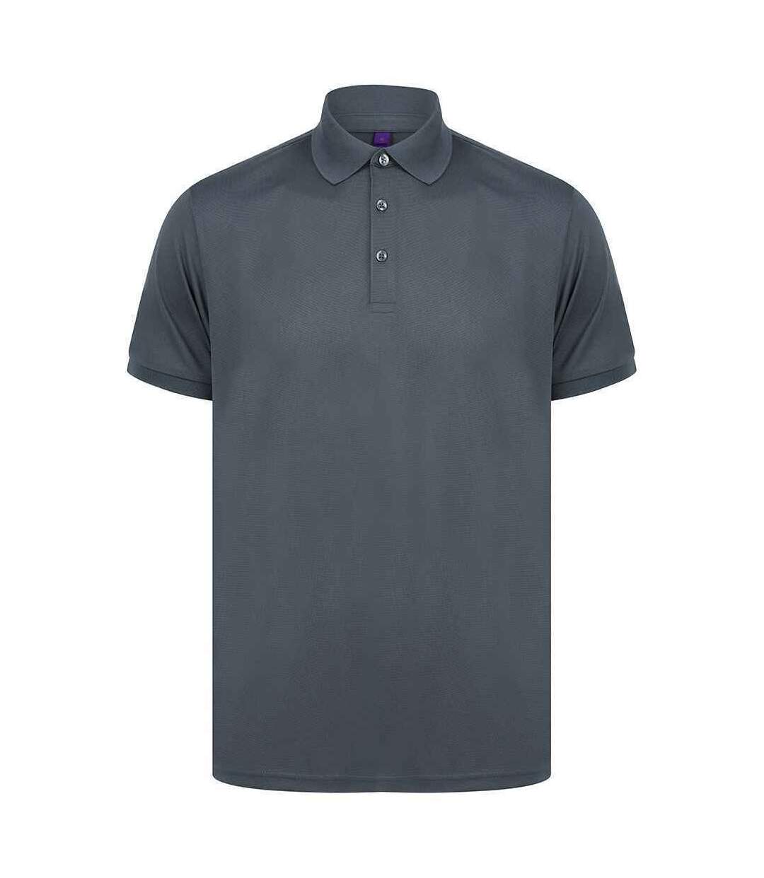 Mens piqu polo shirt charcoal Henbury