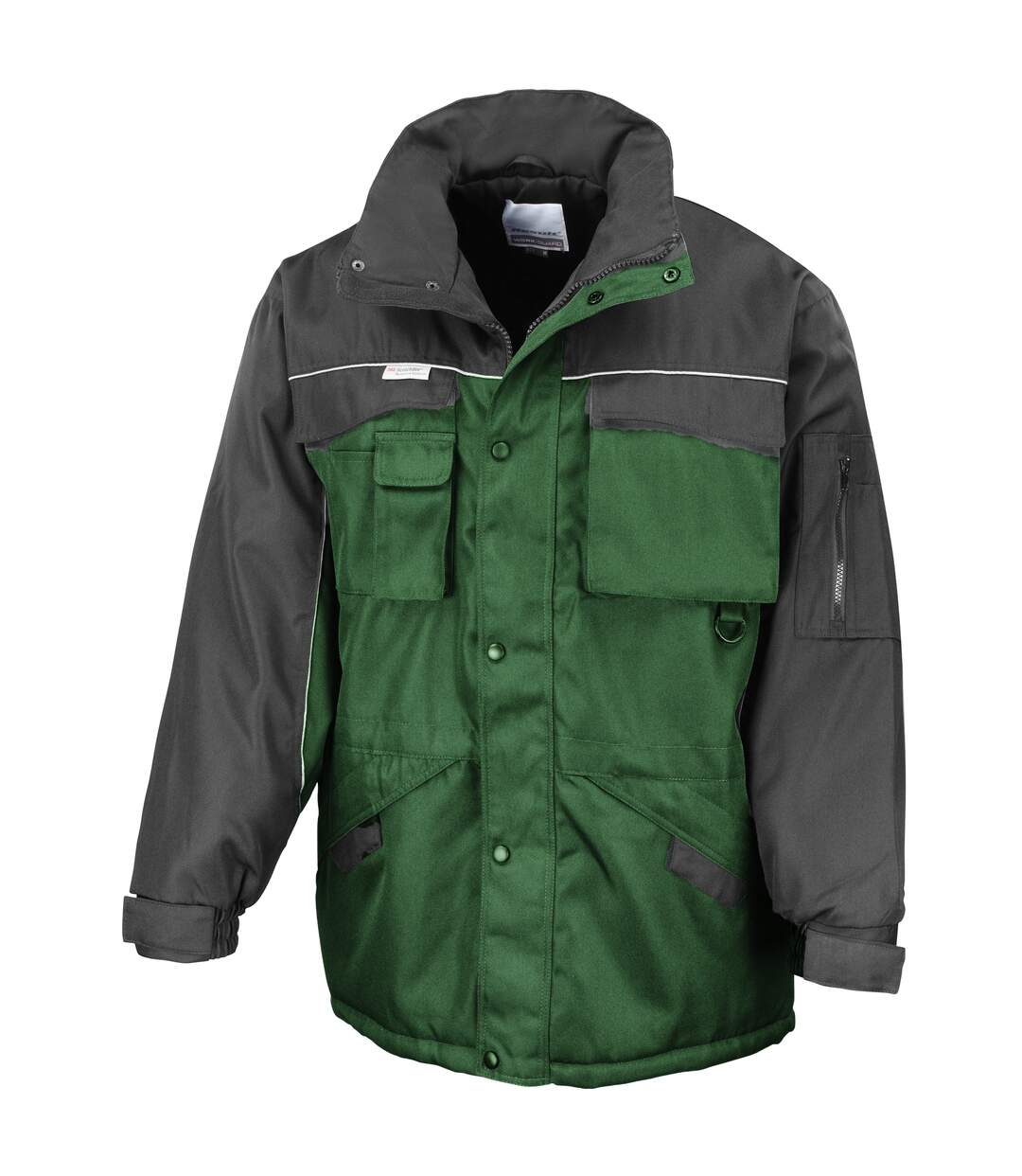 Result Mens Workwear Heavy Duty Water Repellent Windproof Combo Coat (Bottle Green/Black)