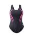 Maillot De Bain 1 Pièce Motif/style À Rayures Poliana Femme Noir Rose Martes-1