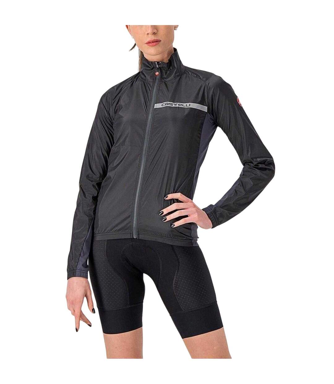 Womens/ladies Squadra Cycling Jacket Light Black Castelli-2