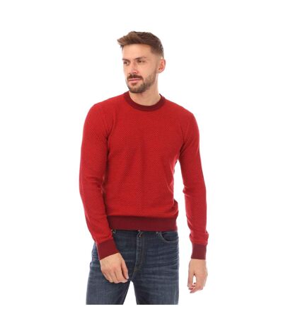 Mens Kapoko Knitted Cotton Sweatshirt Red Boss