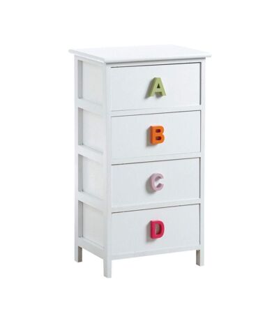 Commode chambre enfant alphabet 4 tiroirs 4 tiroirs