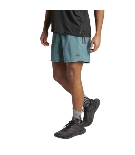 Mens Own The Run Logo Running Shorts Teal Adidas