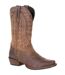 Mens Rebel Frontier Full Grain Leather Cowboy Boots Distressed Sunset Brown Durango-1