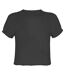 Womens/ladies Trooper Iron Maiden Crop Top Charcoal Amplified-2