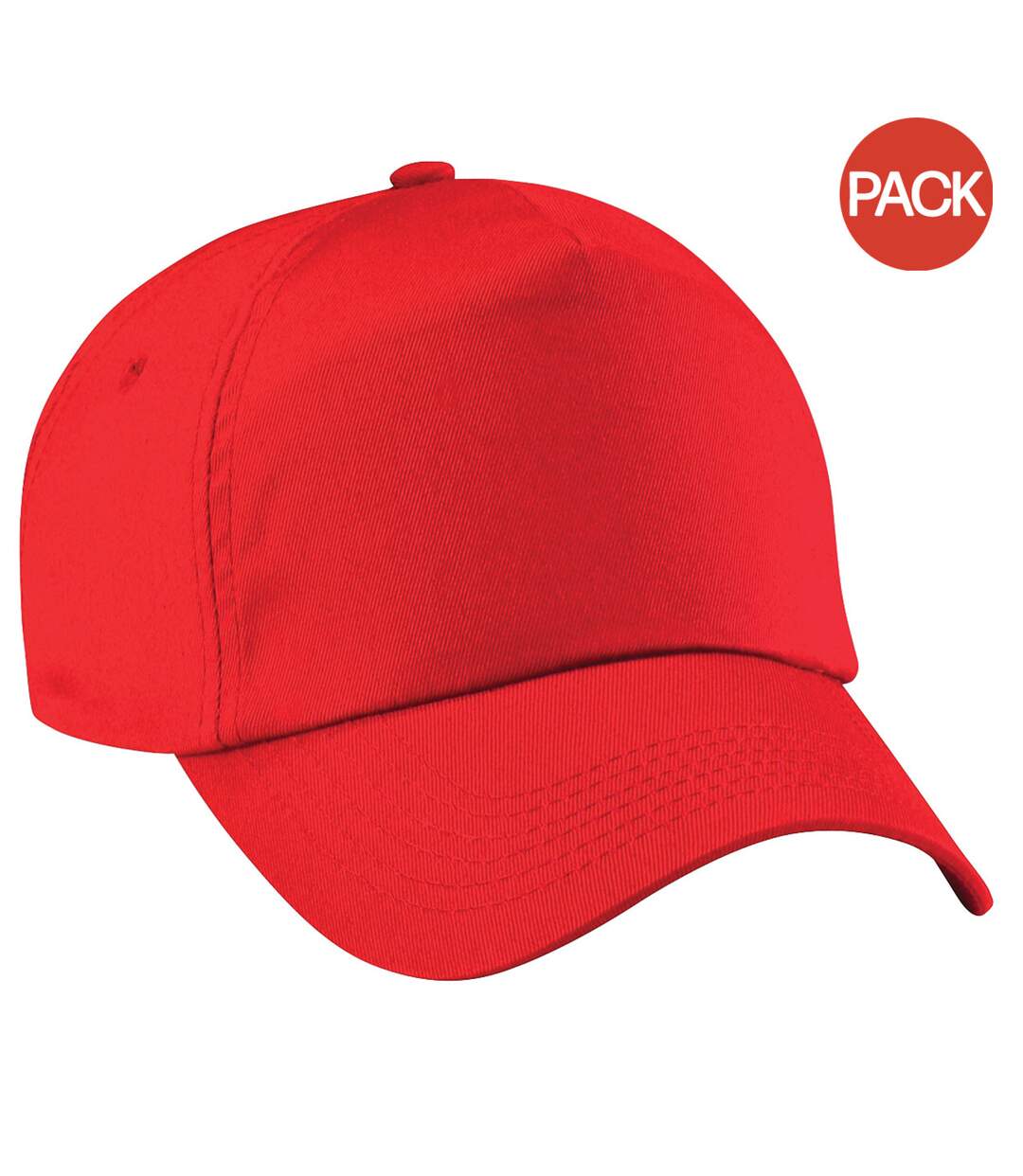 Lot de 2  casquettes de baseball adulte rouge vif Beechfield-1