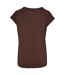 Womens/ladies Organic Cotton Extended Shoulder T-shirt Brown Urban Classics-2
