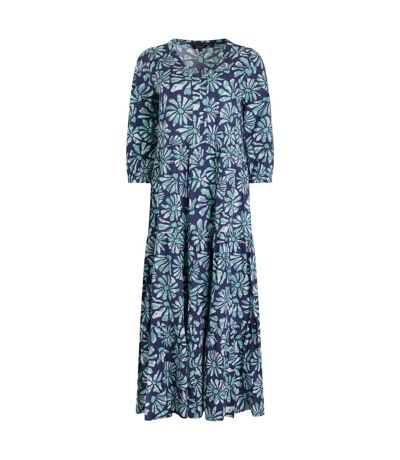 Womens/ladies lainey all-over print seersucker midi dress aquamarine Weird Fish