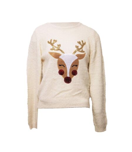 Brave Soul Womens Have A Merry Christmas Reindeer Jumper ()
