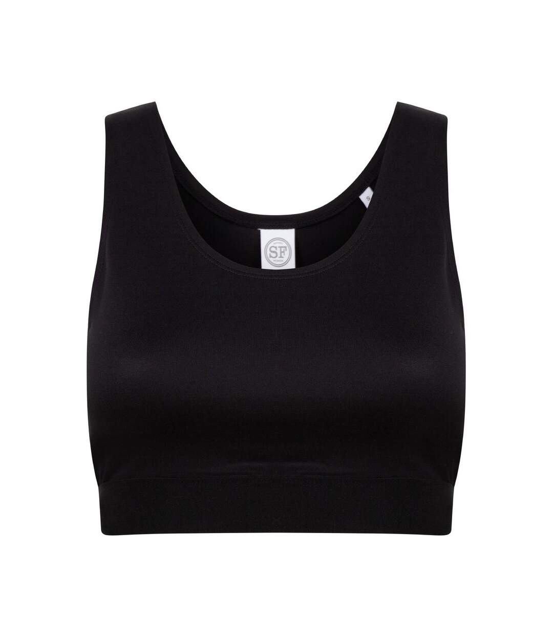 Womens/ladies fashion sleeveless crop top black Skinni Fit-1