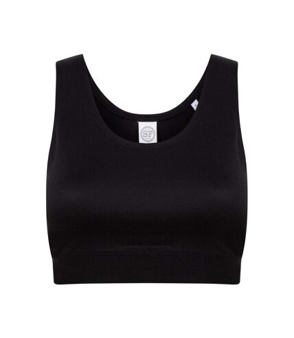 Skinni Fit Womens/Ladies Fashion Crop Top (Black)