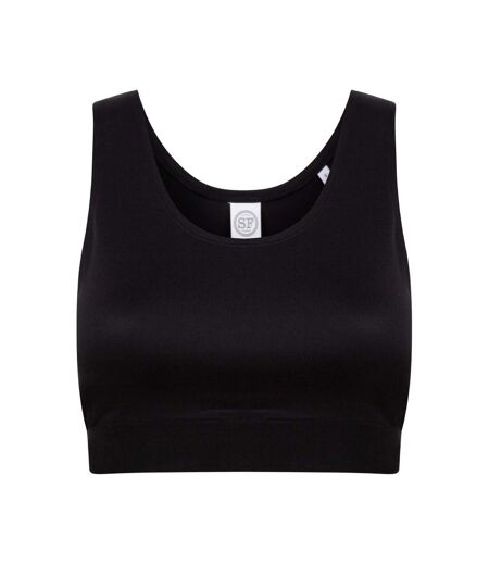 Skinni Fit Womens/Ladies Fashion Crop Top (Black)