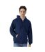 Mens midweight soft touch full zip hoodie navy Gildan