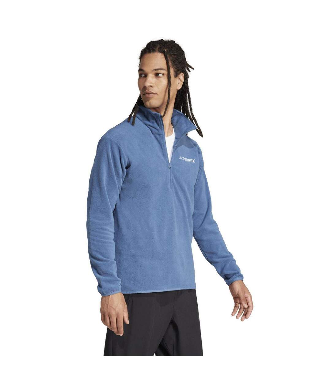 Mens Terrex Multi Essentials Half Zip Fleece Top Grey Adidas-3