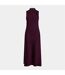 Womens/ladies Cut Out Satin Sleeveless Maxi Dress Burgundy Off White-2