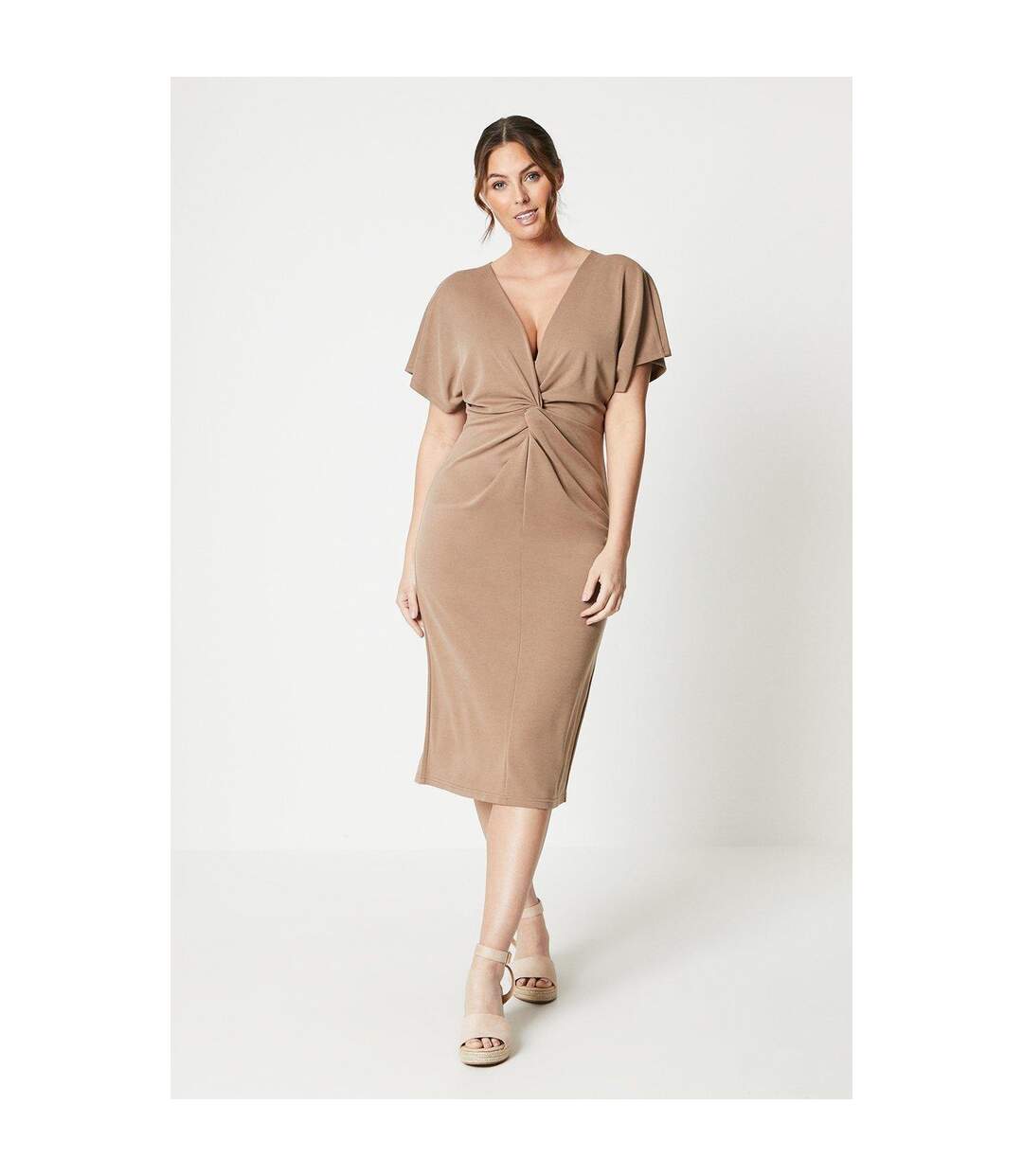 Robe mi-longue femme brun-beige Principles