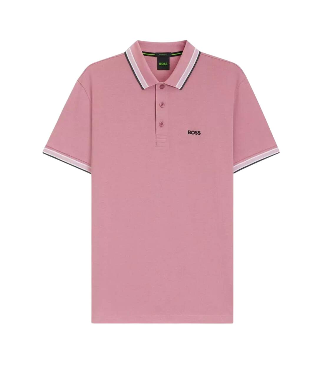Mens Paddy Contrast Tipped Polo Shirt Pink Boss-2