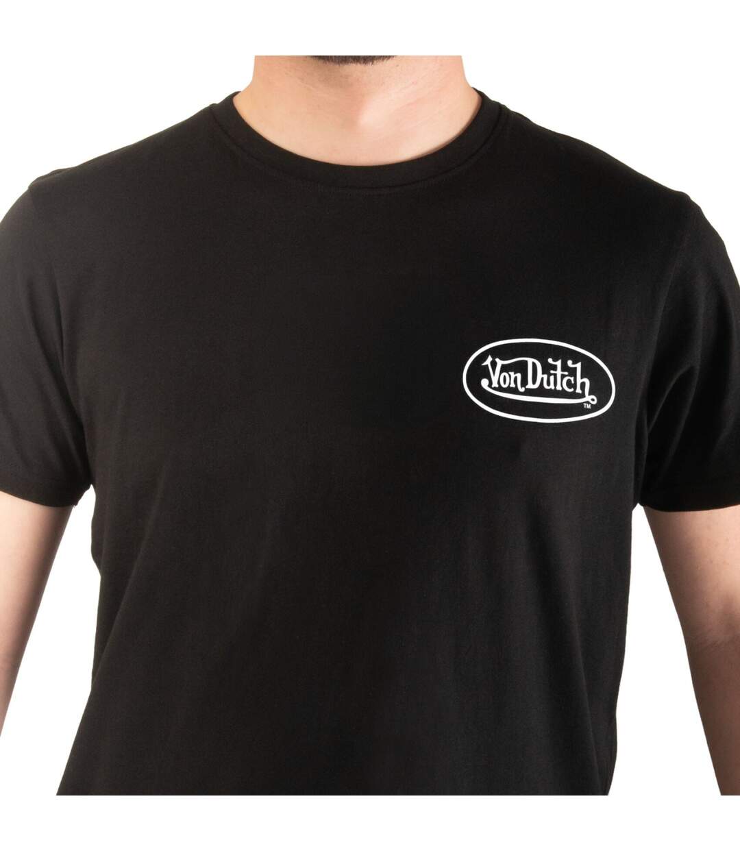 T-shirt homme col rond en jersey 140grm imprimé devant Log4 Vondutch-2