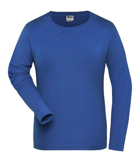T-shirt workwear BIO manches longues - Femme - JN1803 - bleu roi