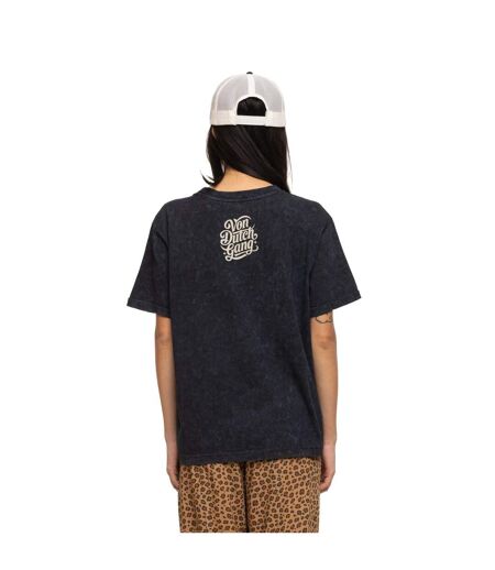 T-shirt femme col rond regular acid wash print devant et dos Eagle Vondutch