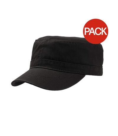 Atlantis Chino Cotton Uniform Military Cap (Pack of 2) (Black) - UTAB430