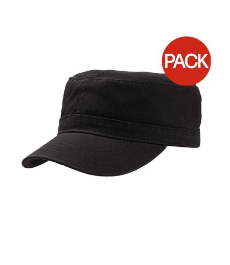 Atlantis Chino Cotton Uniform Military Cap (Pack of 2) (Black) - UTAB430