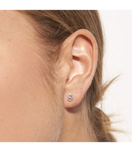 SUPERBE boucle d'oreille femme S bleue en argent