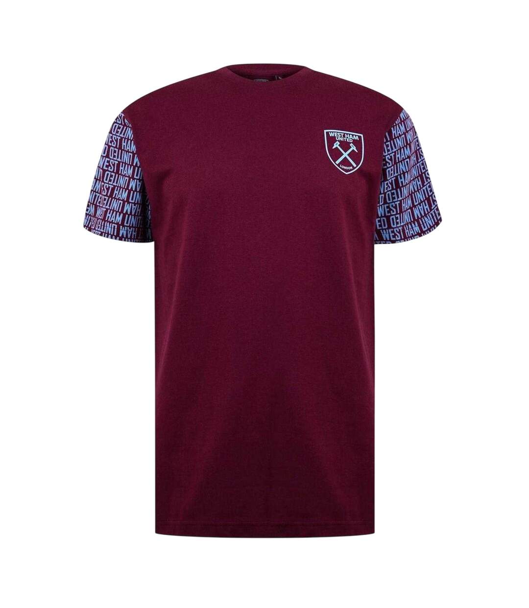 Mens West Ham United Fc T-shirt Claret Blue Source Lab-2