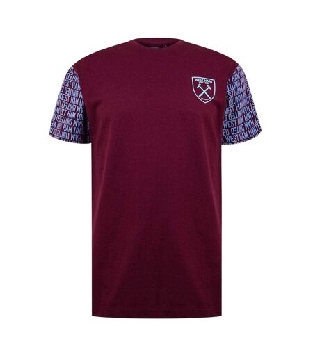 Mens West Ham United Fc T-shirt Claret Blue Source Lab