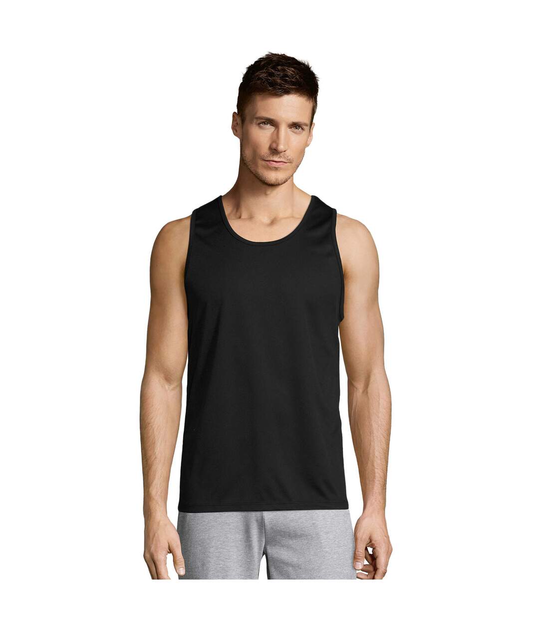 Débardeur Sporty Homme Noir SOLS-2