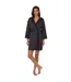 Womens/ladies Satin Lace Trim Robe Black Ralph Lauren-1