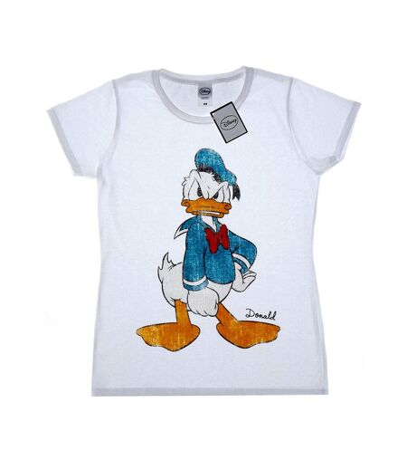 Disney T-shirt en coton Donald Duck en colère - Femmes/Ladies (Blanc) - UTBI31108