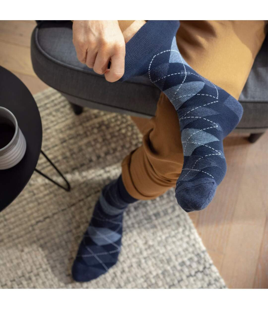 9 Pairs Non Elastic Cotton Mens Socks with Loose Top - Ideal for Diabetic-4