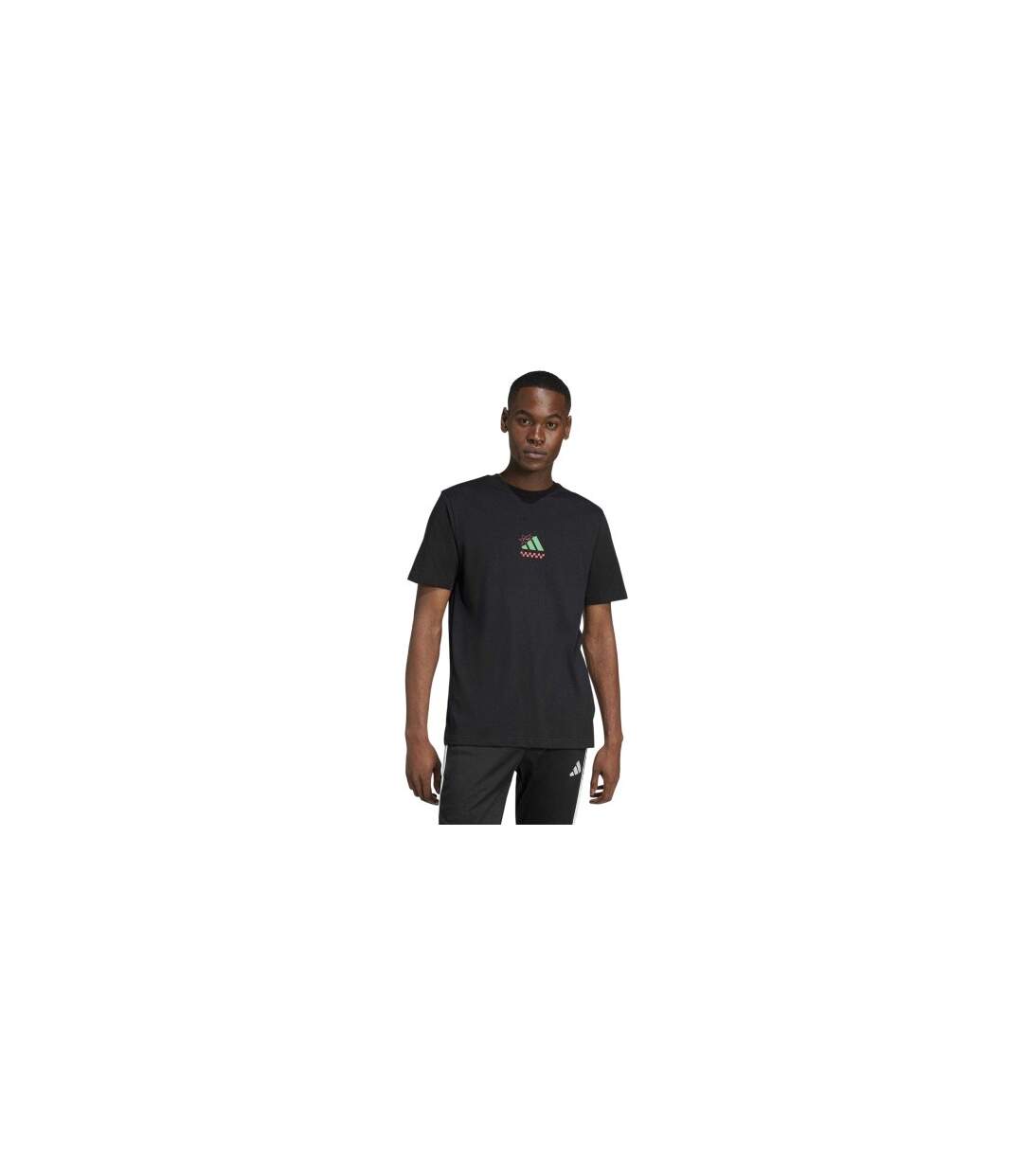 T-shirt Motif/style Pizza Homme Noir Adidas-1
