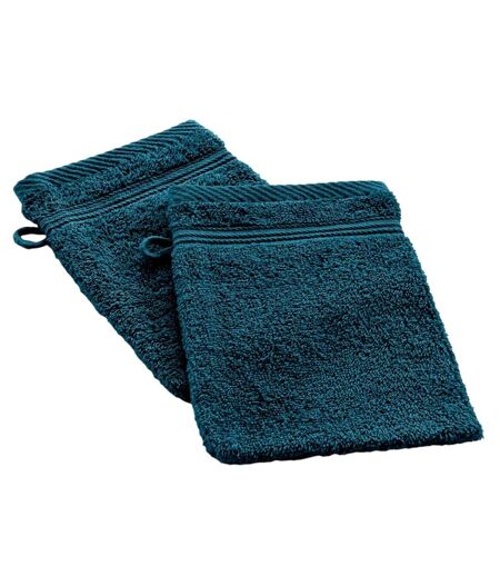 Lot de 2 Gants de Toilette Tendresse 15x21cm Bleu Indigo