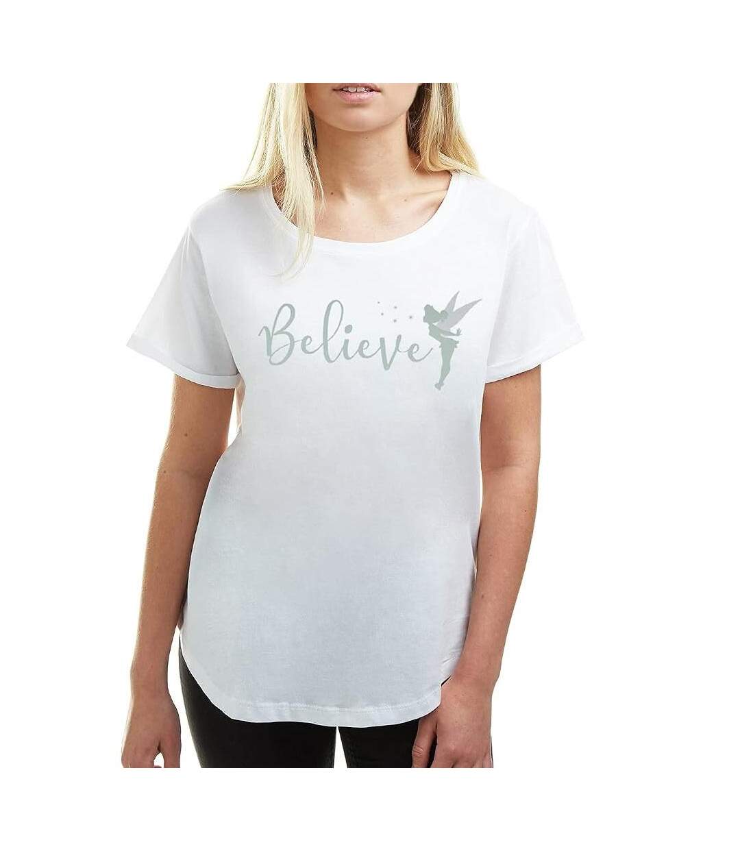 T-Shirt blanc femme disney believe in fairies-1