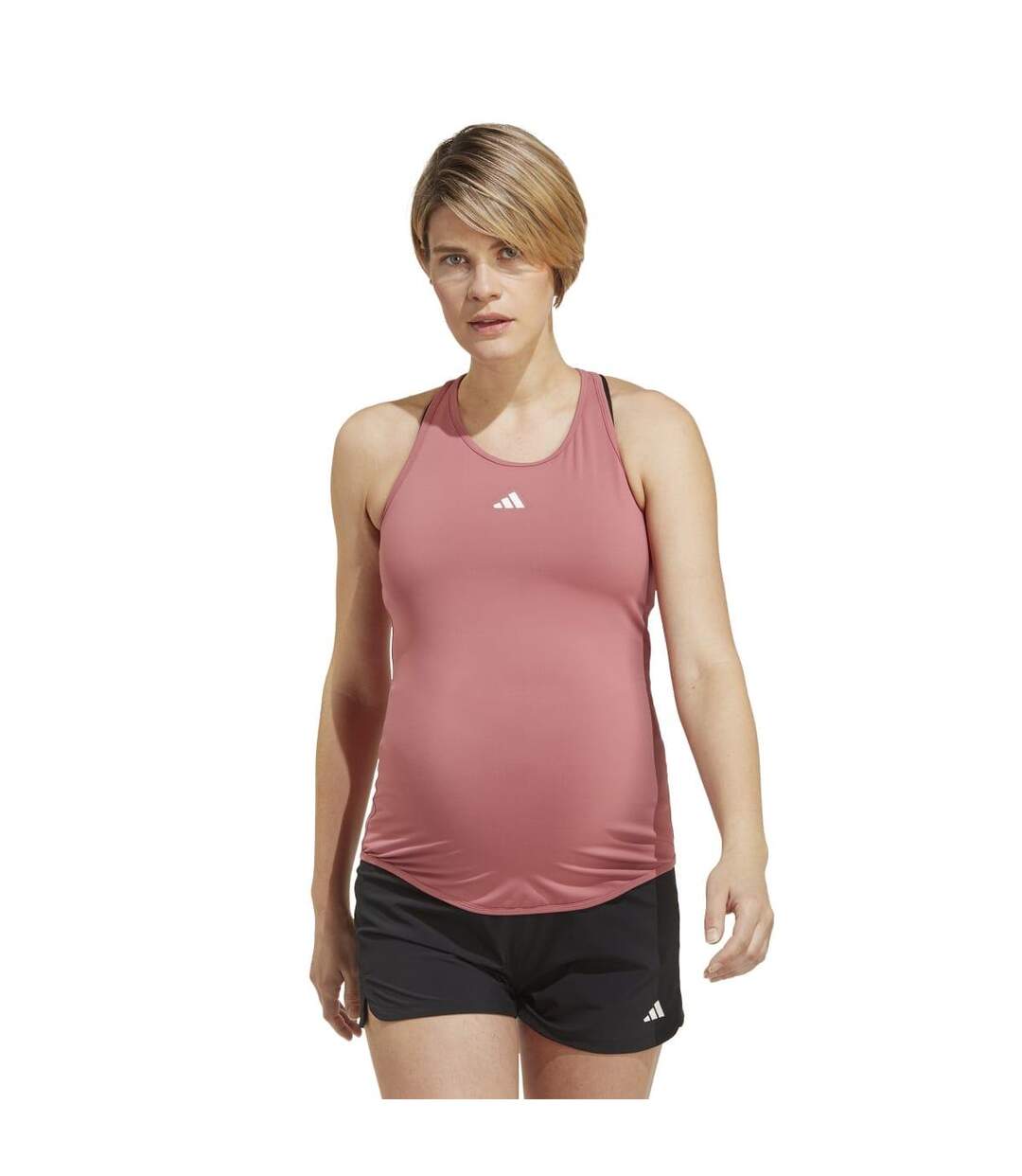 Débardeur train essentials femme rose / blanc Adidas-3