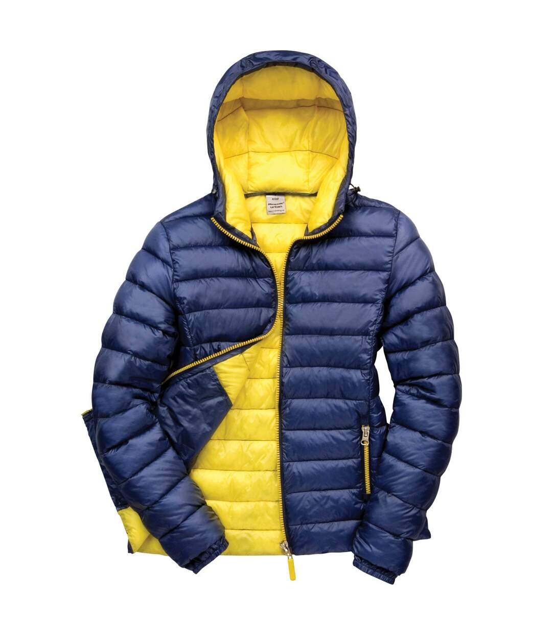 Urban snowbird veste rembourrée à capuche femme bleu marine/jaune Result