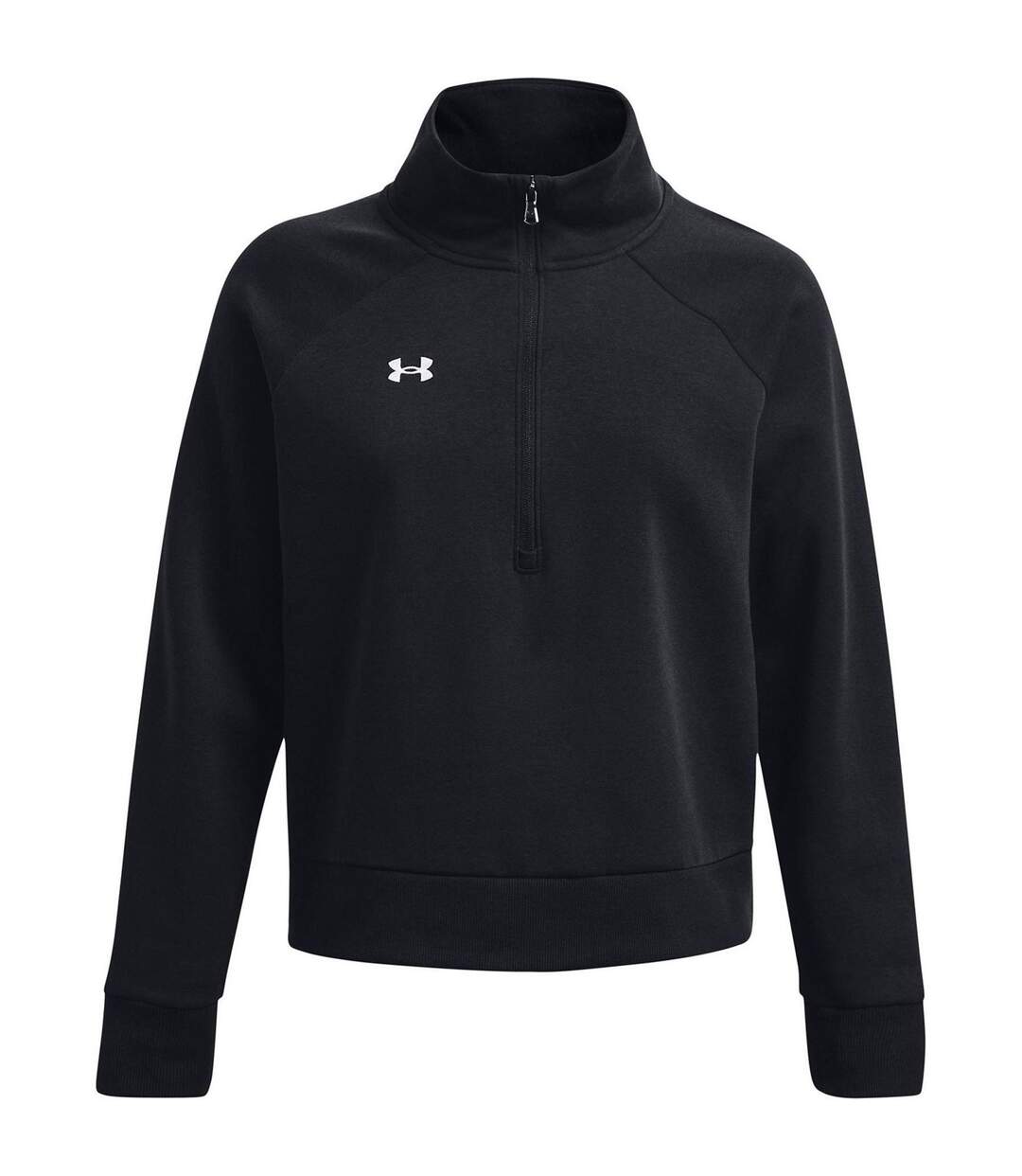 Womens/ladies Rival Half Zip Sweatshirt Black Under Armour-2