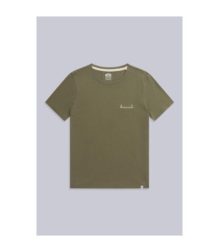 Womens/ladies marina logo organic t-shirt dark khaki Animal