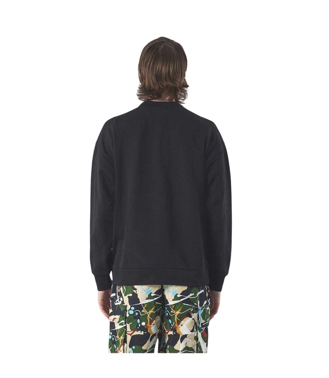 Mens Box Logo Cotton Sweatshirt Black Pretty Green-3