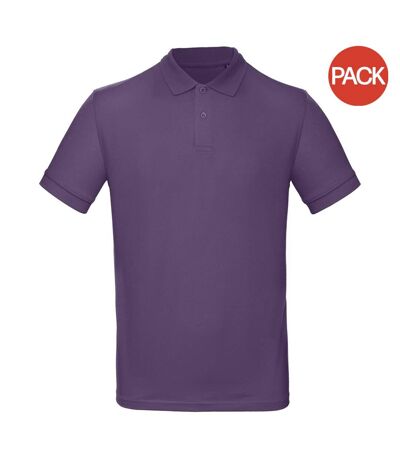 Pack of 2  Mens inspire polo  ultraviolet B&C