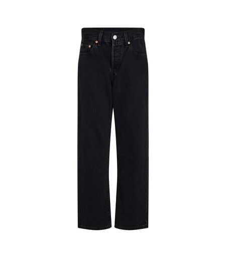 Womens/ladies 501 Straight Leg Ankle Grazer Jeans Lunar Black Levis