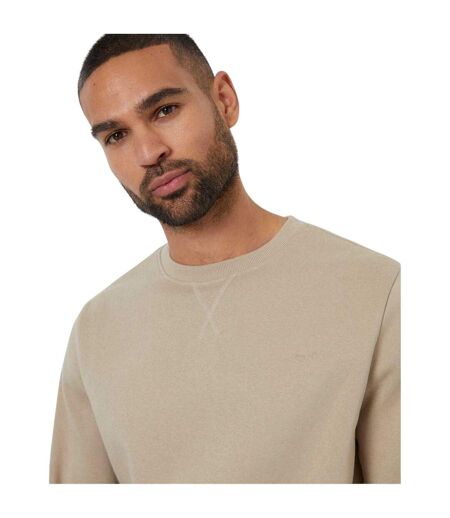 Mens Crew Neck Regular Long-sleeved Sweatshirt New Stone Threadbare
